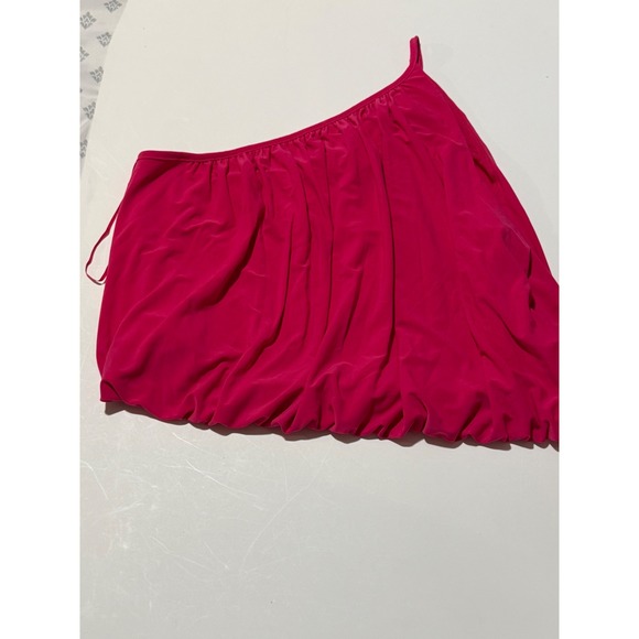 Express Tops - Express Womens One Shoulder Bubble Hem Blouse Fuchsia Pink XL New 06410594